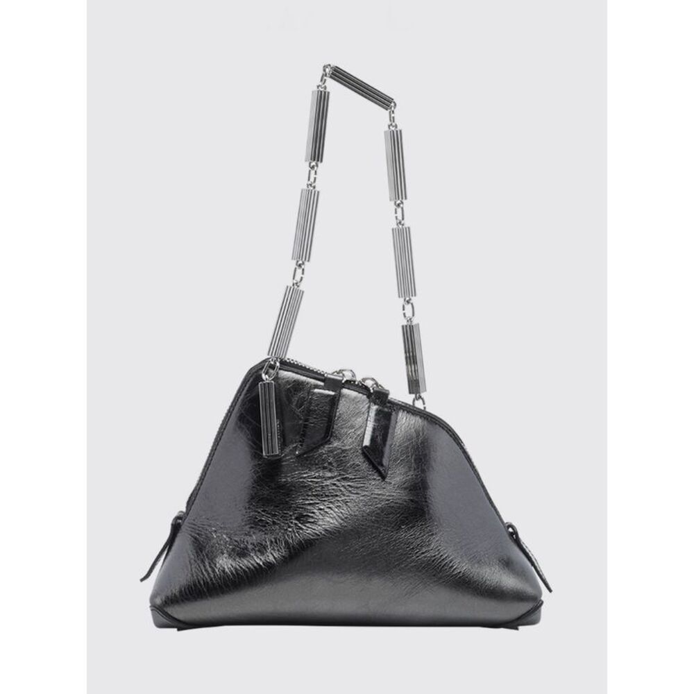 The Attico La Scala Mini Calf Leather Handbag With Metallic Mesh Handle